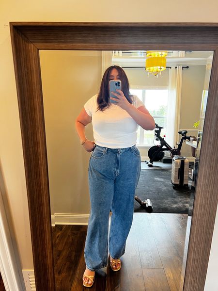 Trying out the target tee Sarah and Courtney love so much. It’s a great value at $8. Stretchy but doesn’t get too stretched out. A good lower cost option for Banana shrunken tee I like just a smidge more because it’s a better fit on me. Also these loose 90s jeans are my favorite jeans. Not too baggy, no holes or fraying. A good pair of jeans for a casual office. 

#LTKunder50 #LTKcurves #LTKunder100