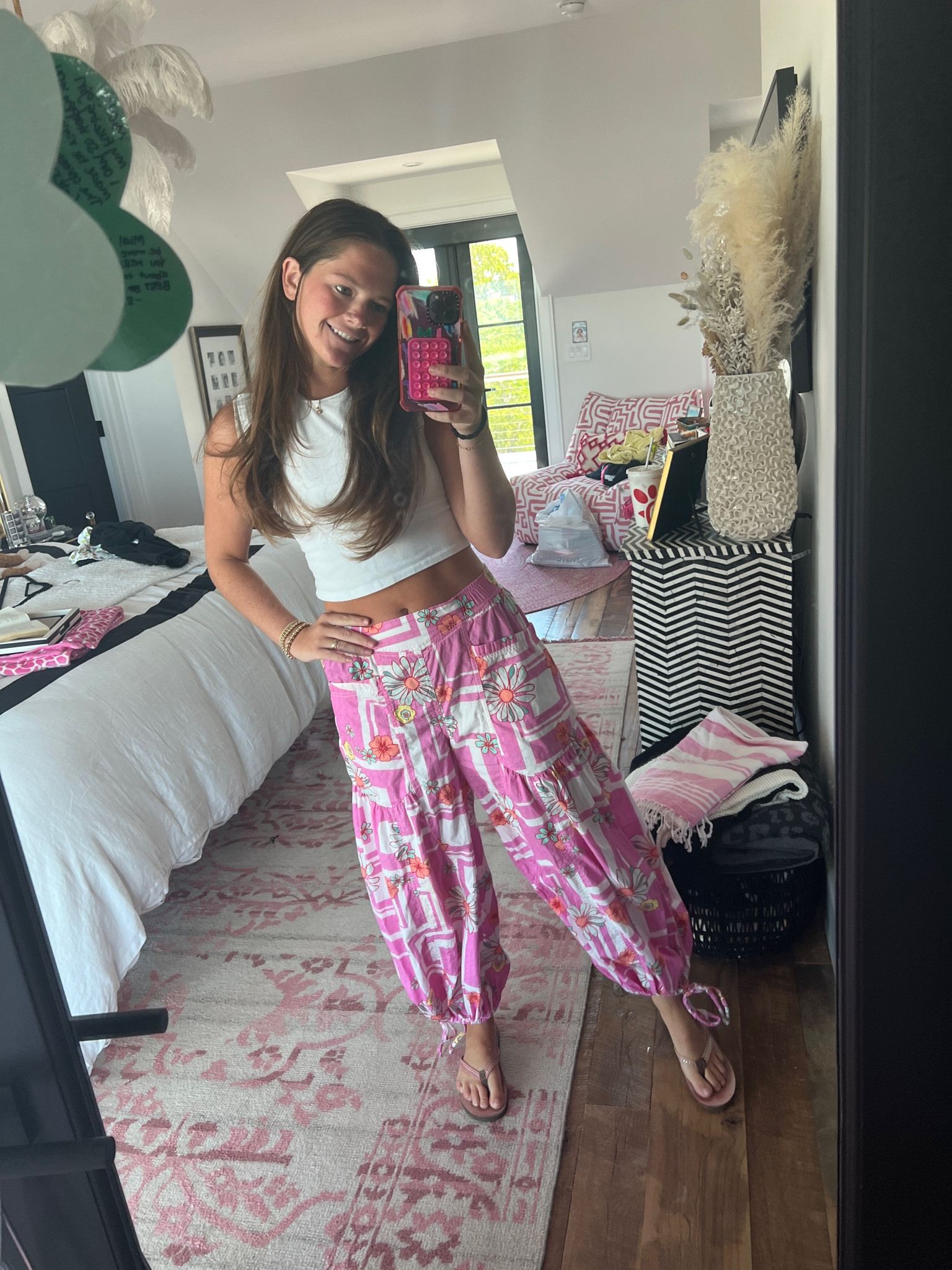 A work Outfit from last week 🩷🩷 Can’t find any of the exacts but these pants can be found on posh mark they are free people. 

#freepeople #work #boutique #retailjob #rainbows #preppypink #girlywork #girly #beachvibes #summerstyle

#LTKStyleTip #LTKFindsUnder50