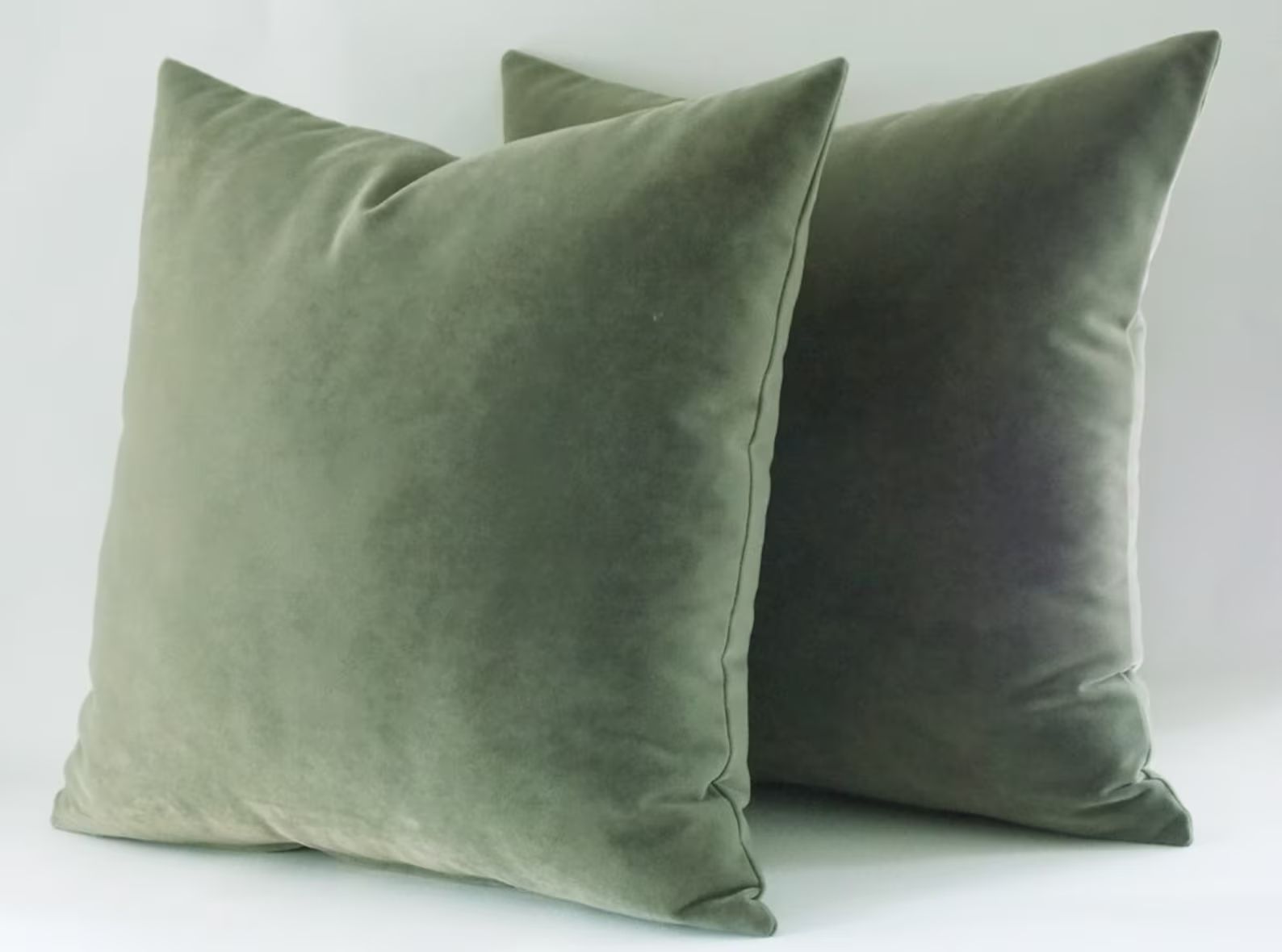 Set of 2 / Luxury Velvet Cotton Moldy Green Pillow Covers / | Etsy | Etsy (US)