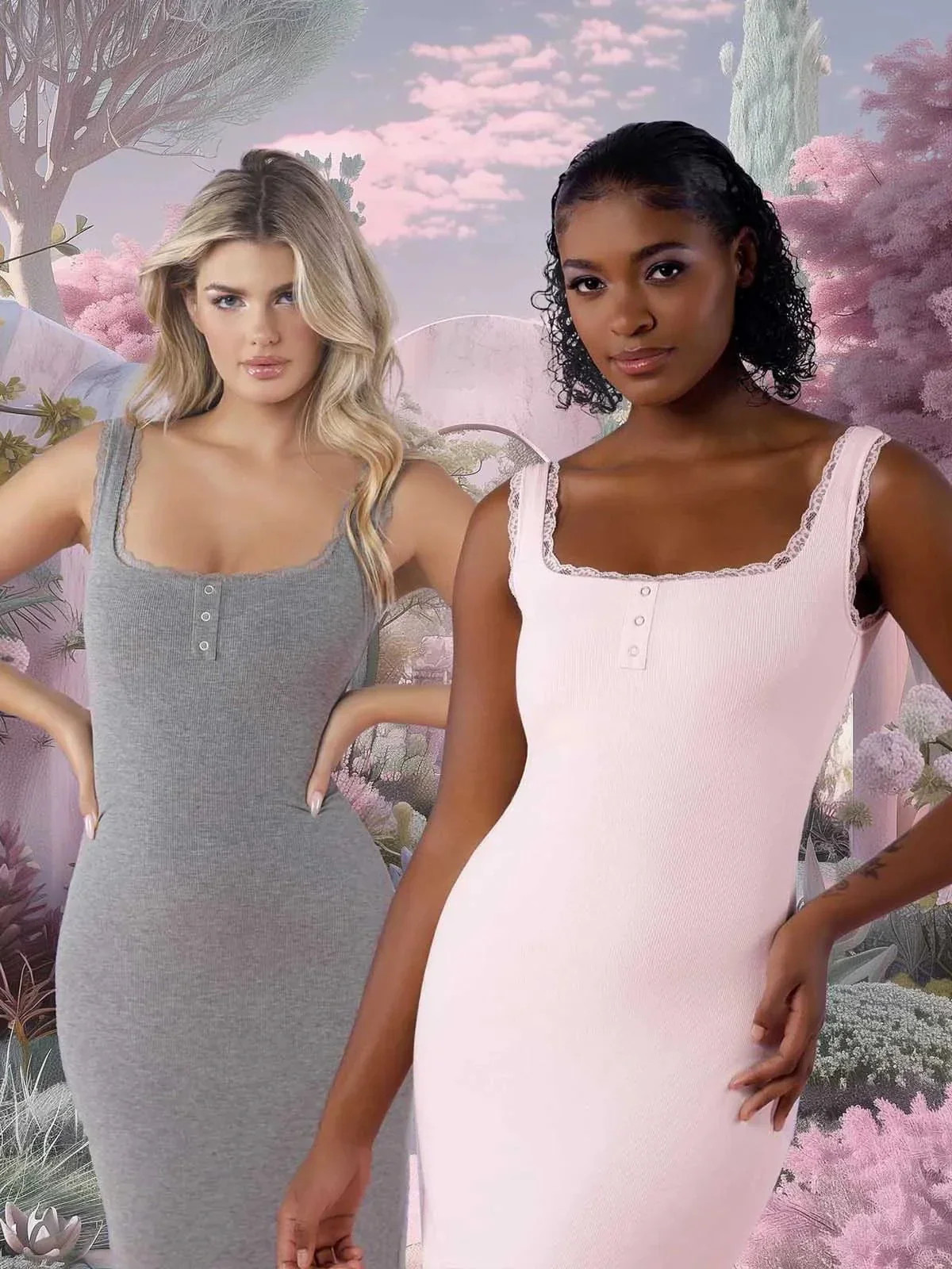 Shapewear Modal Sculpting Inner Lace Cami Mini Dress | Popilush