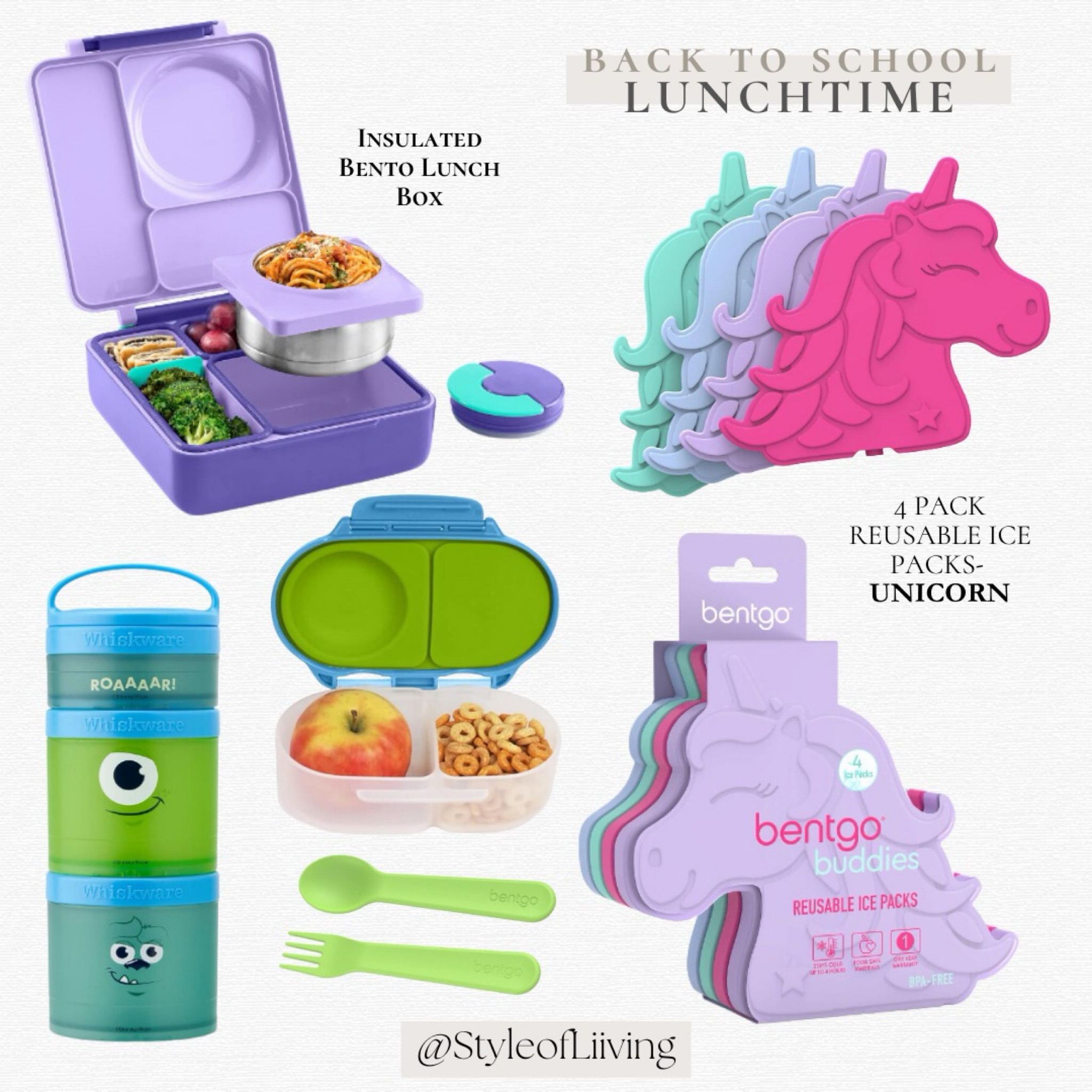 Amazon back to school. Lunch boxes, snack containers stackable, toddler forks and spoons, ice packs unicorns. Back to school, lunchtime must haves! #backtoschool #lunchtime #amazonfinds #founditonamazon

#LTKBacktoSchool #LTKKids #LTKFindsUnder100