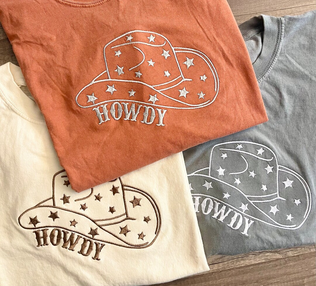 Embroidered Howdy Hat Cowgirl Shirt, Trendy Cowgirl Shirt, Rodeo Shirt, Boho Cowgirl,retro Wester... | Etsy (US)