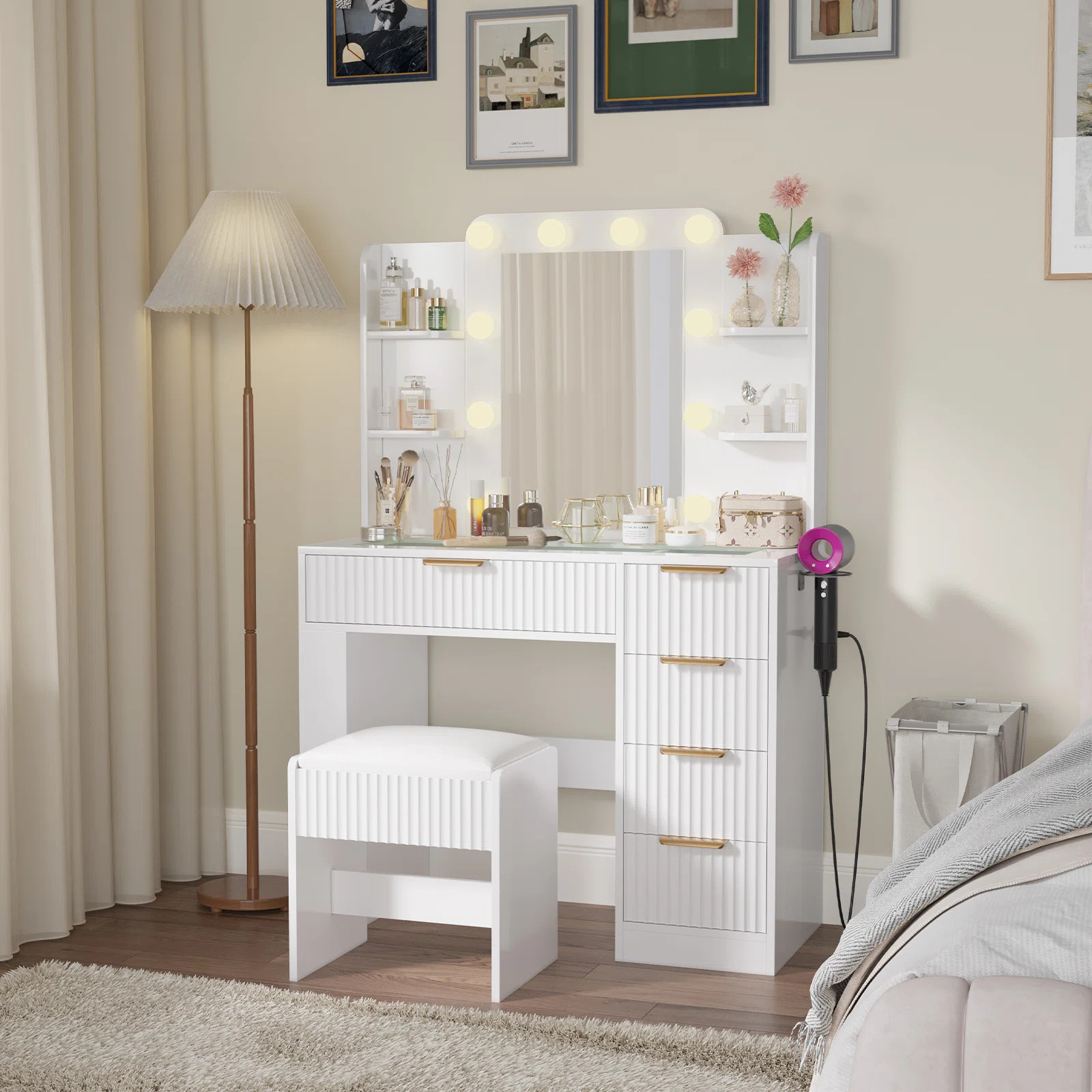 Vanity Set With Lighted Mirror | Wayfair North America