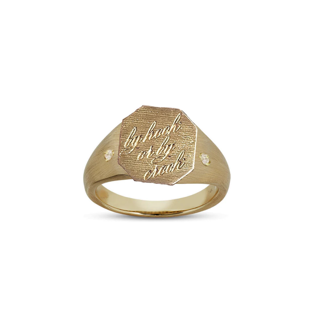 By Hook Or By Crook Signet Ring | Henri Noel Fine Jewelry