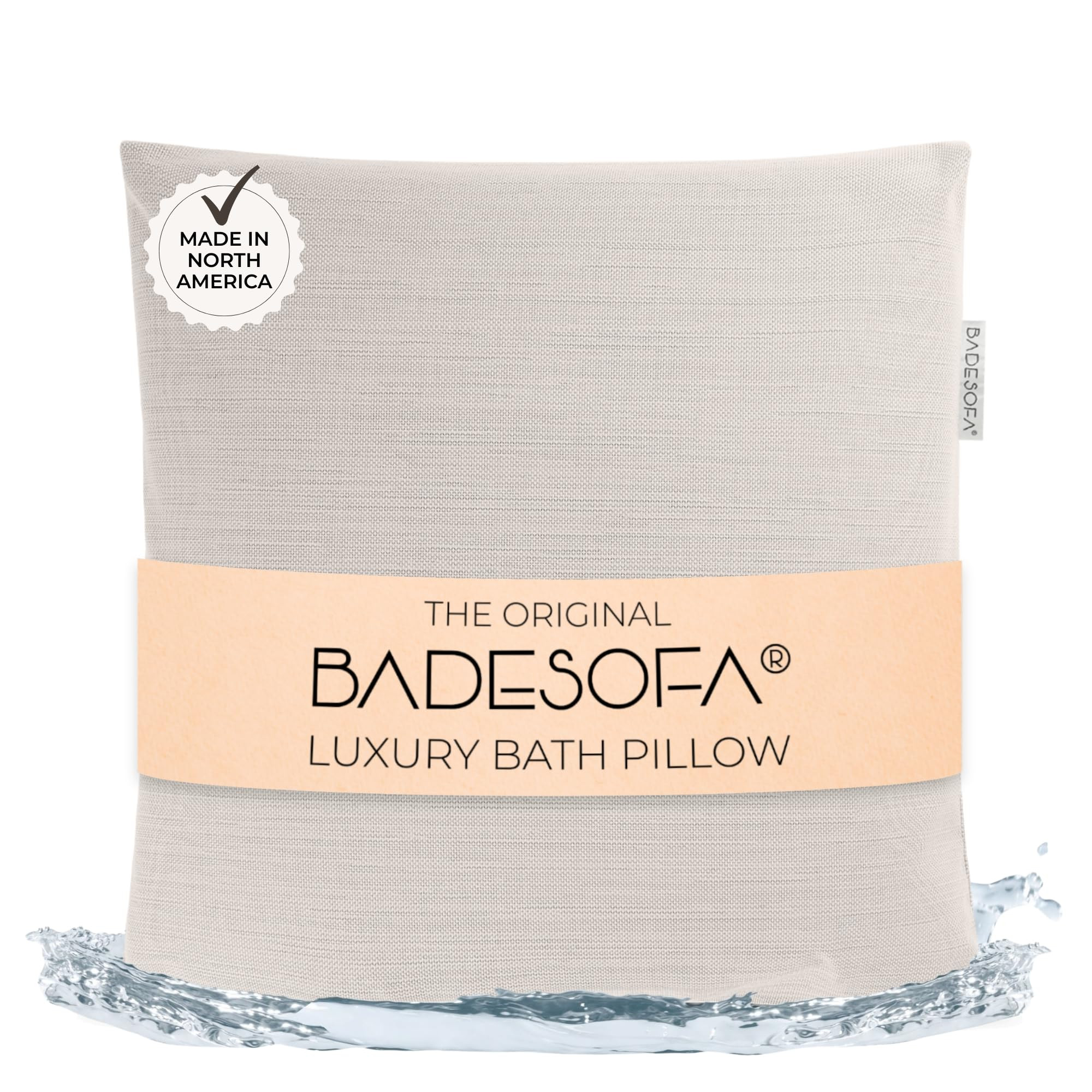 BADESOFA® Luxury Bath Pillow M - Lusciously Soft & Comfortable Tub Pillow for Bathtub - Washable & Quick-Drying Bath Back Pillow - Non-Slip Full Body Tub Pillow - Luxury Spa Cushion in Ivory Pearl | Amazon (US)