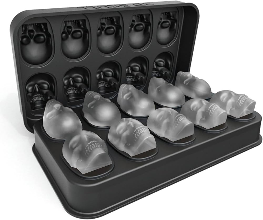 MTKO 3D Skull Ice Cube Mold - Flexible Silicone Skull Ice Maker Mold for Whiskey - Skull Silicone... | Amazon (US)