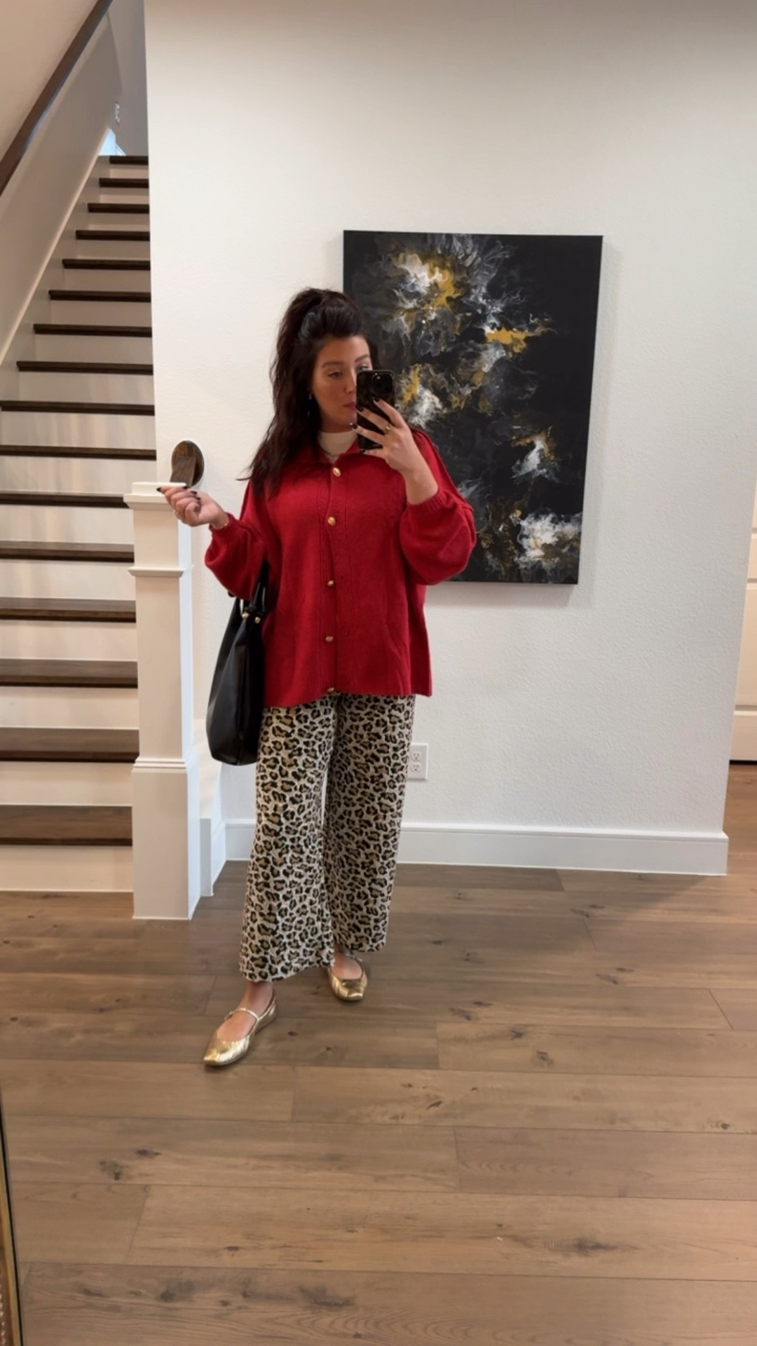 Casual outfit of the day to buy Christmas decor. Bloating friendly & comfy. Size medium in tee & cardigan. Size 30 in pants 

#LTKStyleTip #LTKHoliday #LTKMidsize