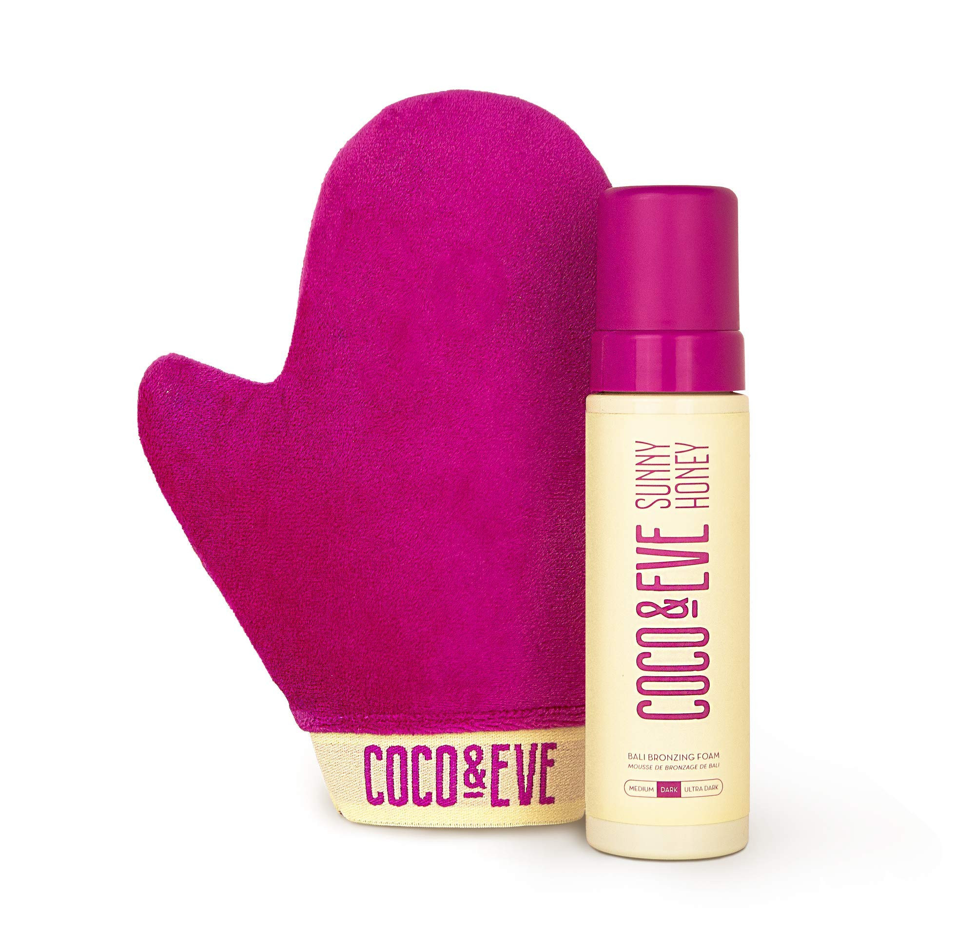 Coco & Eve Self Tanner Mousse Kit - All Natural Sunless Tanning (Dark) | Instant Lotion with Bronzer Mitt Applicator Sunny Honey Bali Bronzing | Amazon (US)