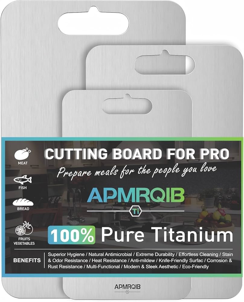 Titanium Cutting Board Set of 3,100% Pure Titanium Cutting Boards for Kitchen, Double Sided Non T... | Amazon (US)