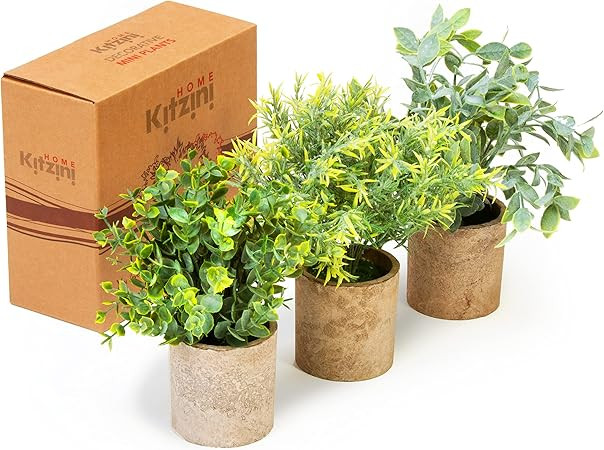 Kitzini Topiary Balls. 3 Fake Plants: Clipped Succulent, White & Purple Blossom. Realistic Artifi... | Amazon (US)