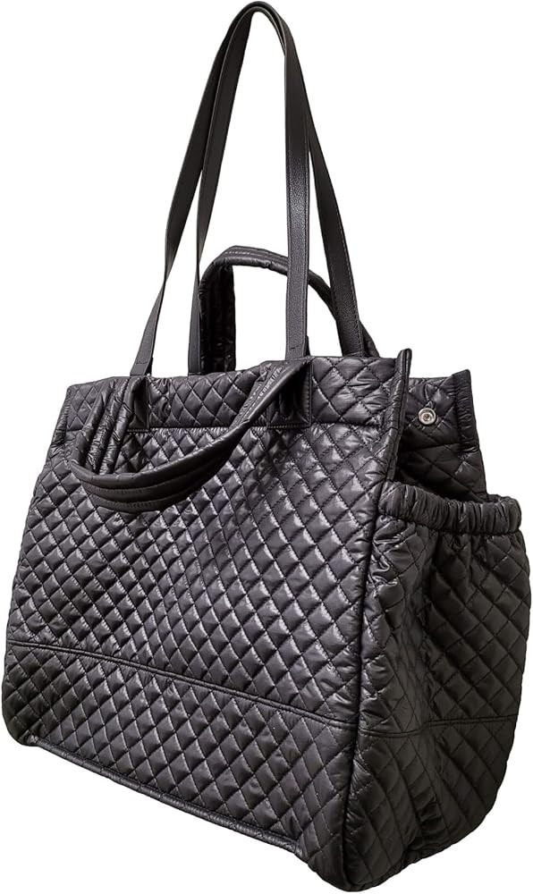 Lightweight Gym Travel Commuter large Shoulder Tote Quilted color Black # Include Pouch and Cross... | Amazon (US)