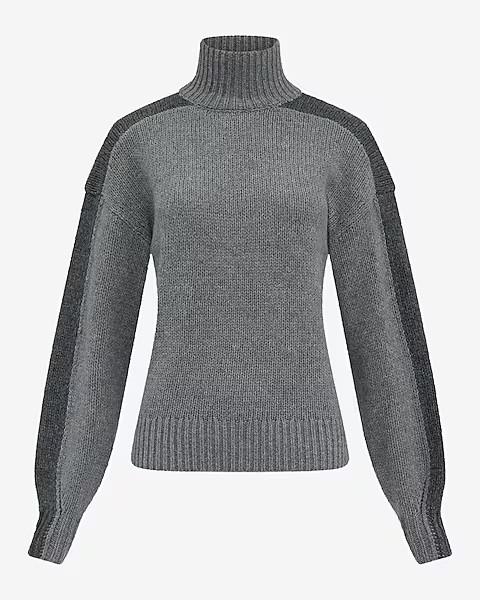 Color Block Turtleneck Sweater | Express