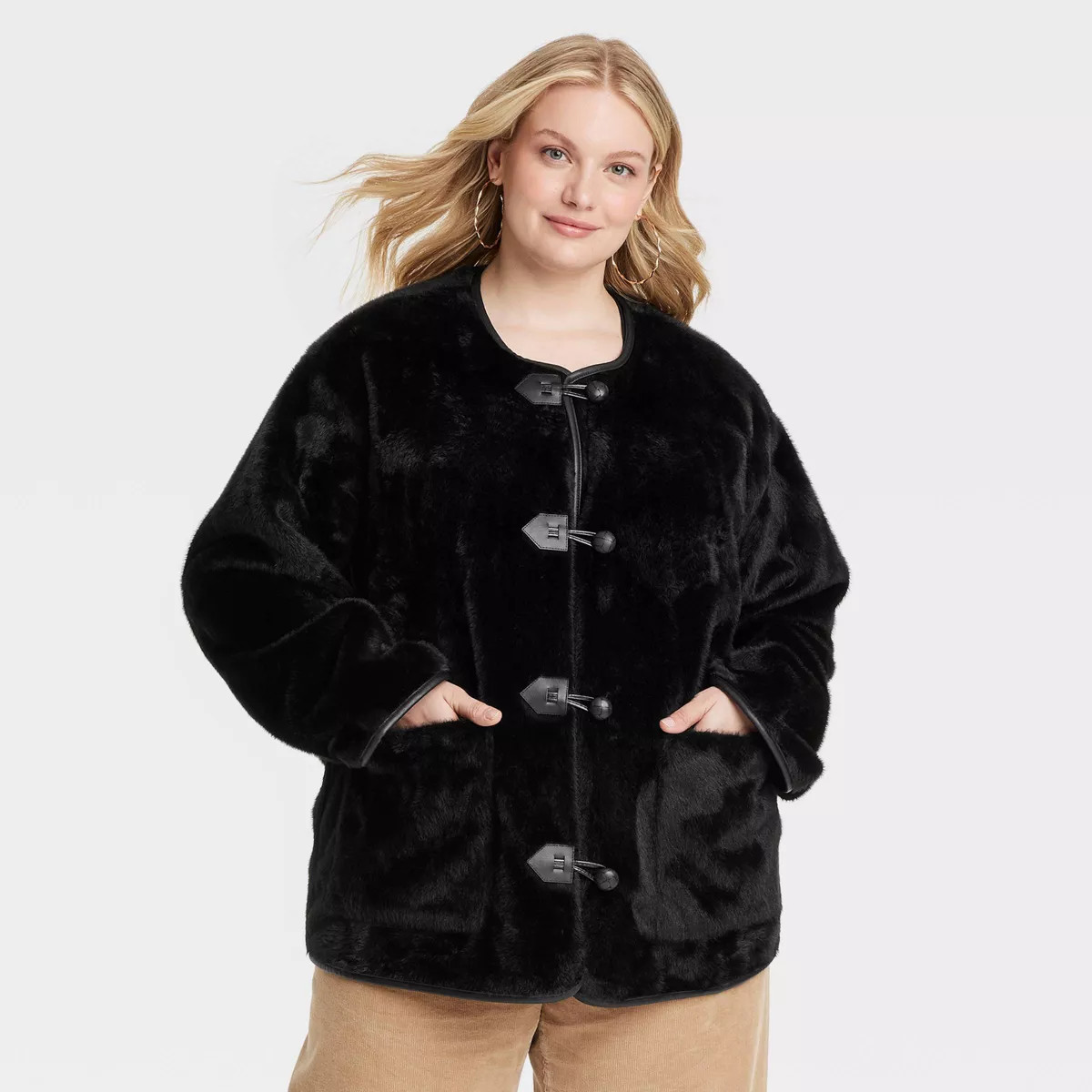 Women's Faux Fur Jacket - Universal Thread™ Black | Target