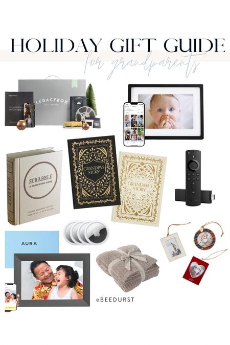 Holiday Gift Guide for your grandparents! 

Family video converter, skylight frame, photo frame, Aura frame, barefoot dreams blanket, AirTags, personalized gift, personalized ornaments, storybook, grandparents journal, scrabble, firestick, holiday gifting, Christmas gift ideas, amazon finds, 

#LTKhome #LTKGiftGuide #LTKHoliday