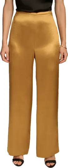 Donna Karan New York Ripple Wide Leg Satin Pants | Nordstrom | Nordstrom