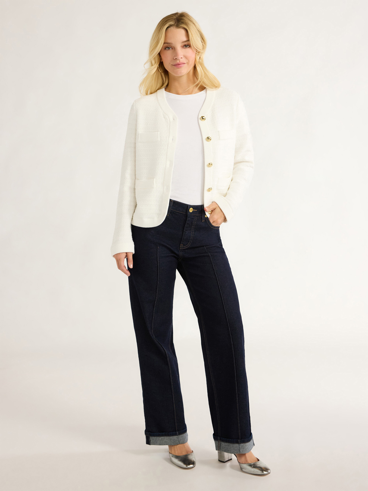 Free Assembly Women’s Welt Pocket Cardigan, Lightweight, Sizes XS-XXL | Walmart (US)