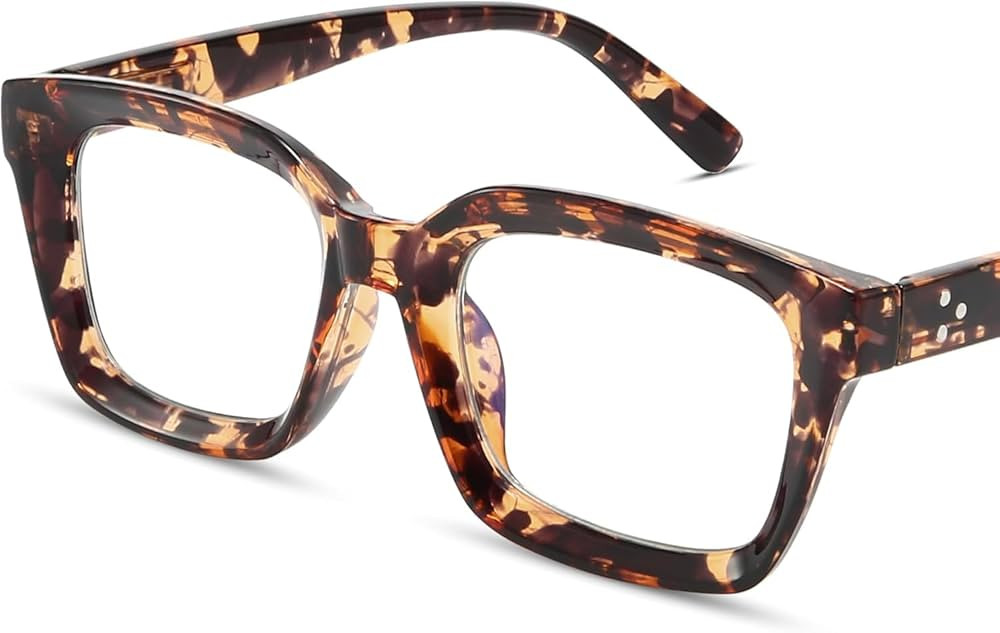 IBOANN Oversized Blue Light Glasses for Woman, Funky Fashion Glasses With Preppy Look, Reduce Scr... | Amazon (US)