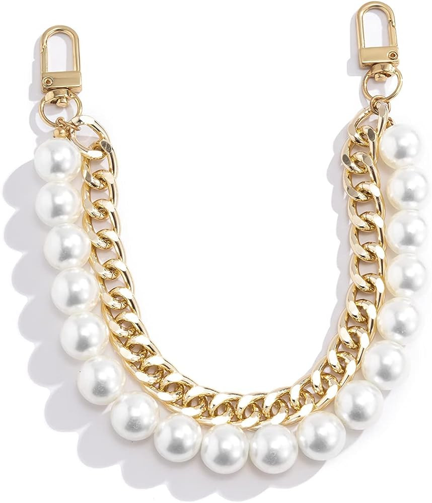 Wiwpar Handbag Imitation Pearl Chain Short Handle Replacement Chain Accessories Purse Straps Shou... | Amazon (US)