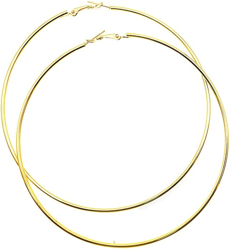 Hypoallergenic Extra Large Basketball Hoop Earrings for Women Men - Big Thin Hoop Earrings | Amazon (US)