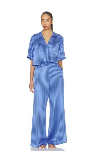 LUNYA Washable Silk High Rise Pajama Set in Blue. - size S | Revolve Clothing (Global)