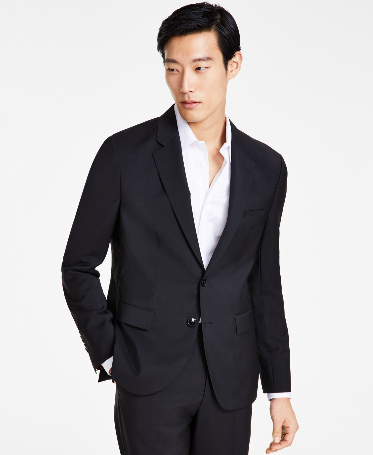 Hugo by Hugo Boss Men's Modern Fit Wool Suit Jacket - Black | Macy's