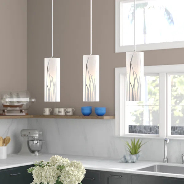 Mishti 3 - Light Kitchen Island Cylinder Pendant | Wayfair North America