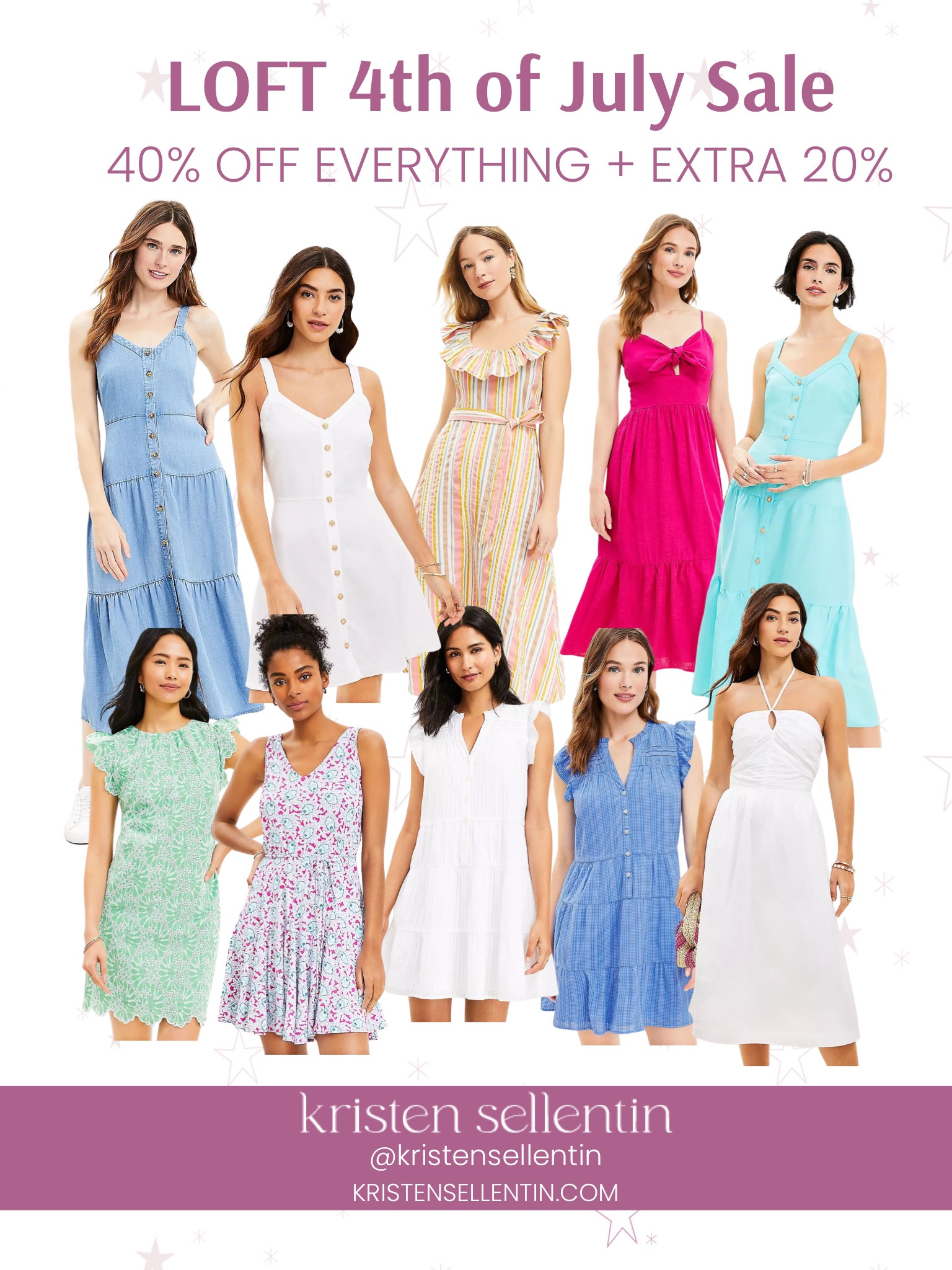 LOFT Sparkle + Shine Sale!
40% off purchases. 
Valid 6/29 - 7/4

#dresses #summerfashion #loft #loftpartner #dress #sale #ltkfashion

#LTKunder100 #LTKcurves #LTKsalealert