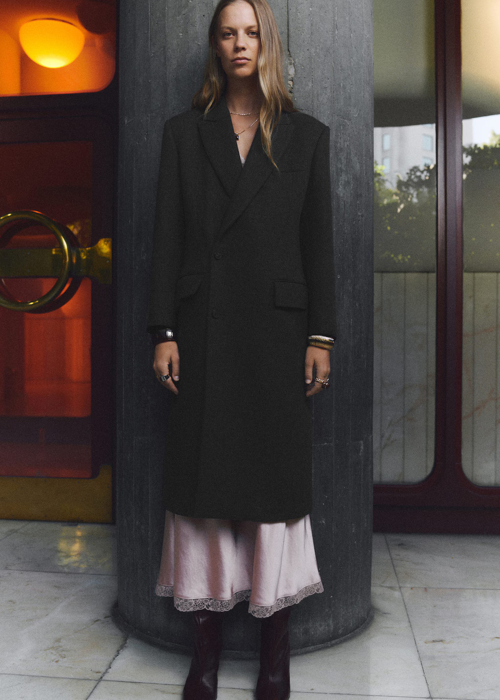 Long double-breasted coat grey - Woman - M - MANGO | Mango (US/MX/AU)