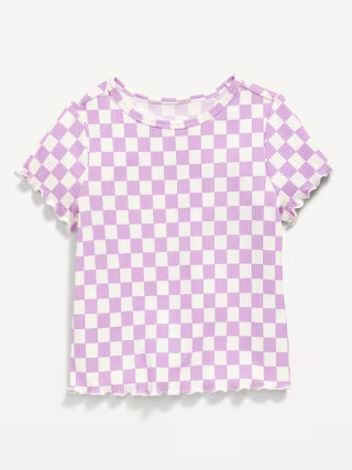 Printed Short-Sleeve Lettuce-Edge T-Shirt for Toddler Girls | Old Navy (US)