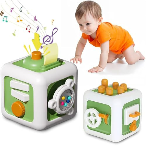 ZLHPJY Montessori Toys for 2 Year Old: Baby Activity Cube Sensory Busy Cube for Toddlers 2-3 - 1st First Birthday Boys Girls Gifts - Infant Baby Toys 18 Months Toddler Car Airplane Travel Essentials | Amazon (US)
