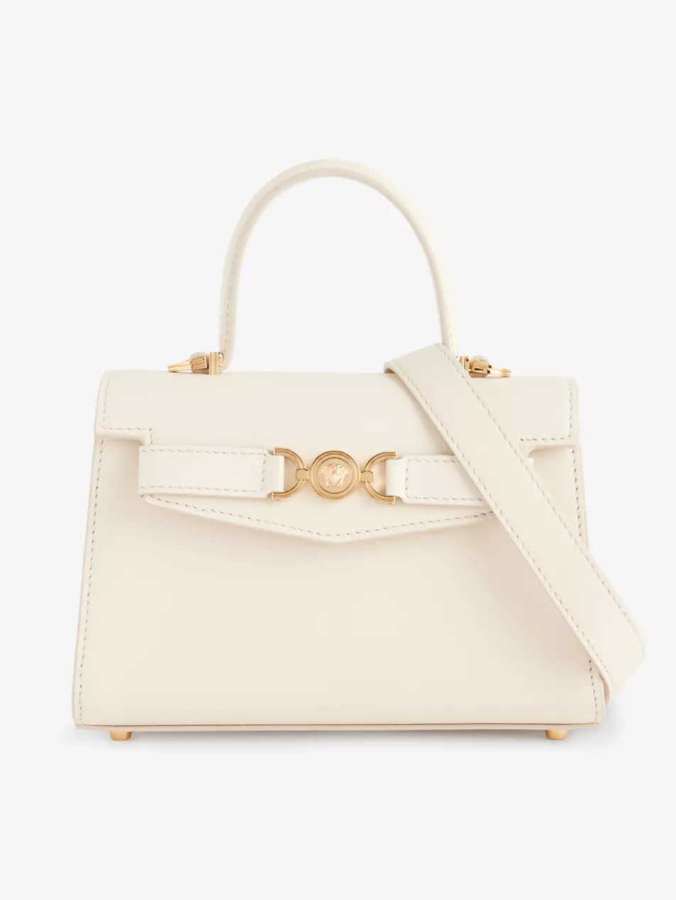 Medusa-embellished small leather top-handle bag | Selfridges