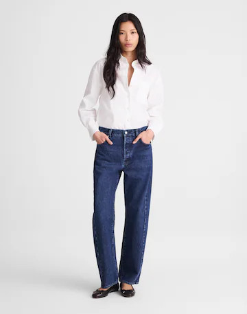 Petite Pieced Barrel-Leg Jeans in McKinney Wash | Madewell