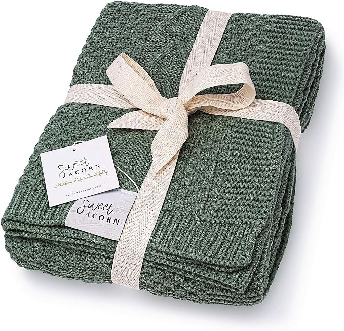 Knit Baby Blanket in Elegant Pattern, Organic Cotton Blankets for Crib or Stroller, Receiving Bla... | Amazon (US)