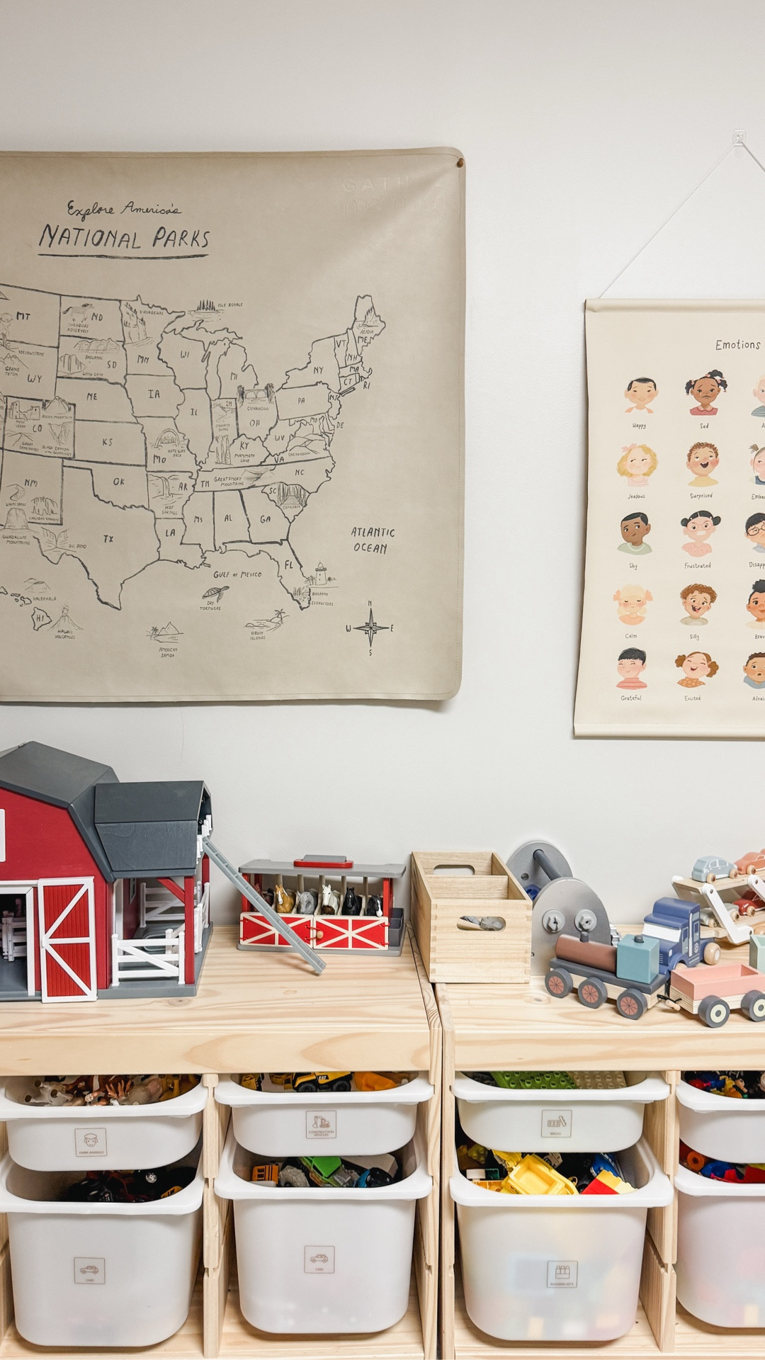 Basement organization part 2: featuring our IKEA TROFAST wall that holds our animals, cars, Duplos and action figures!

#LTKmomlife #LTKKids