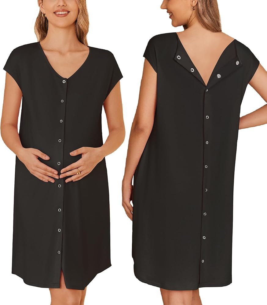 Ekouaer Labor/Delivery/Hospital Gown Nursing Nightgown Maternity Sleepwear With Pockets Postpartu... | Amazon (US)