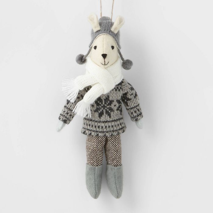 Dressed Alpaca with White Scarf Christmas Tree Ornament - Wondershop&#8482; | Target