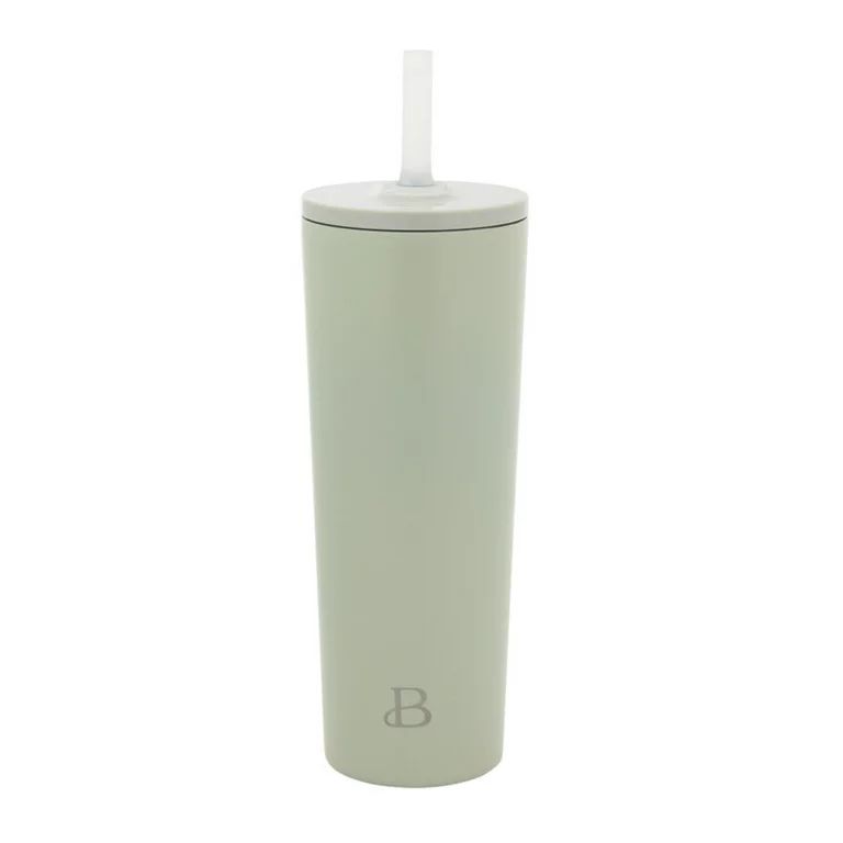 Beautiful 24oz No Drippy Sippy Stainless Steel Tumbler With Straw, Sage | Walmart (US)