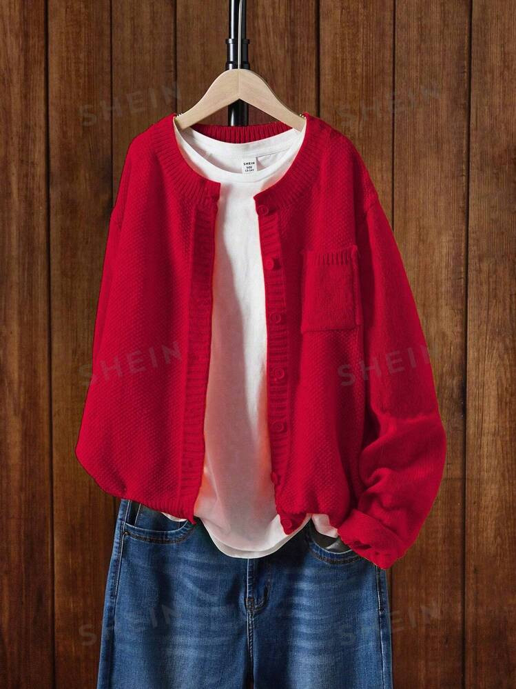 SHEIN Unity Women Solid Color Casual Basic Cardigan Sweater | SHEIN