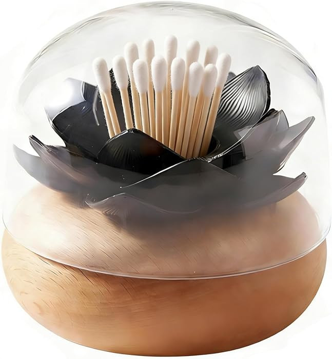 Qtips Holder Black Cotton Swab Holder Christmas Gifts Q-Tips Holder Black Bathroom Accessories To... | Amazon (US)