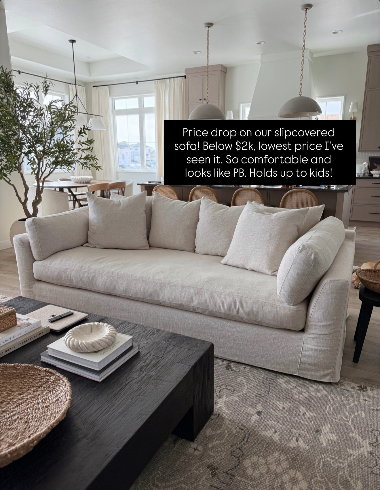 Lowest price ever on our sit covered sectional sofa. We’ve had this for almost 2 years it’s held up for your kids. The question is a combination of foam and down so it’s sturdy yet comfortable. The entire cover zips off for easy cleaning. ￼

#LTKHome #LTKSaleAlert