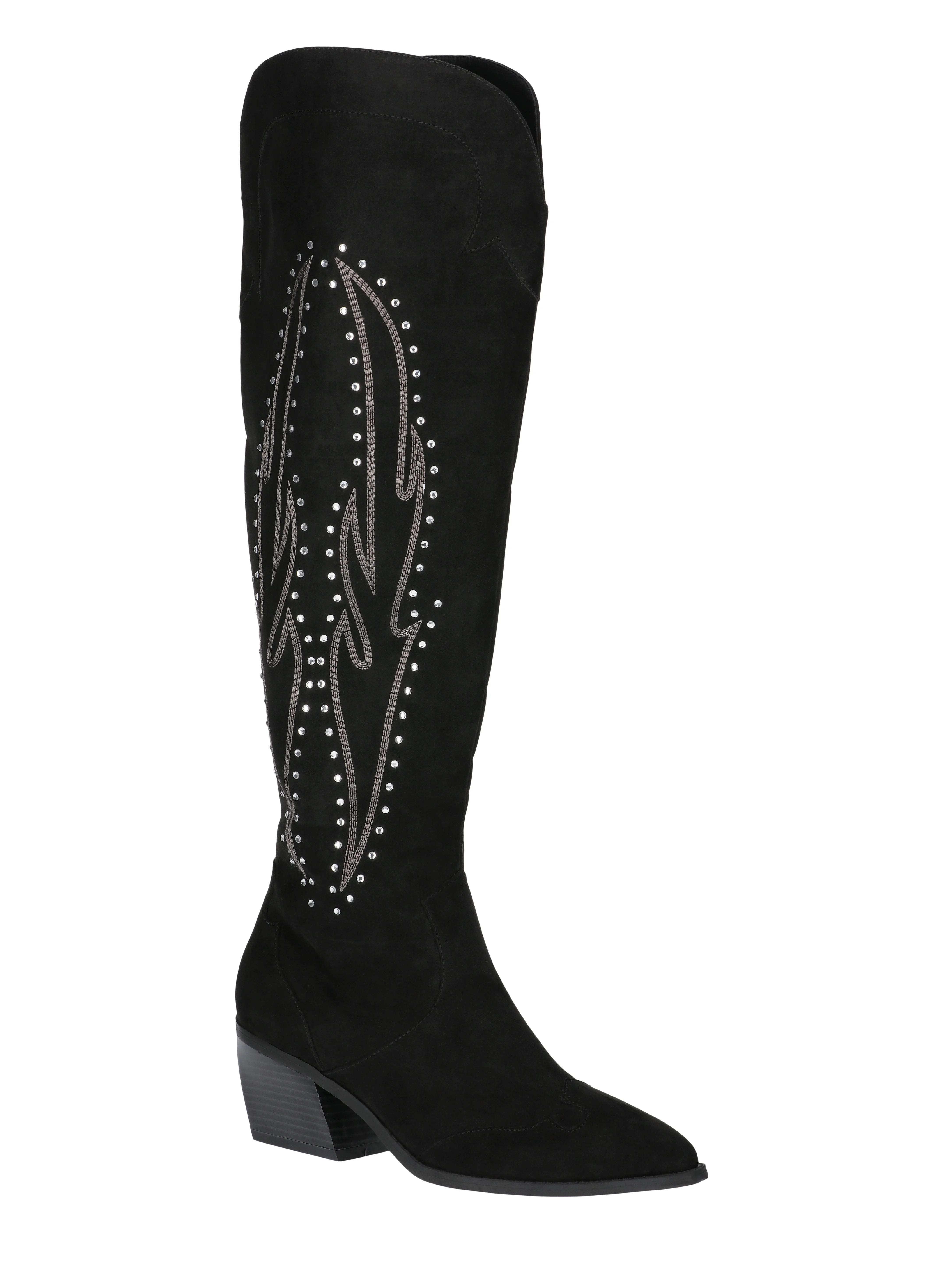 No Boundaries Women's Over the Knee Bling Western Boots - Walmart.com | Walmart (US)