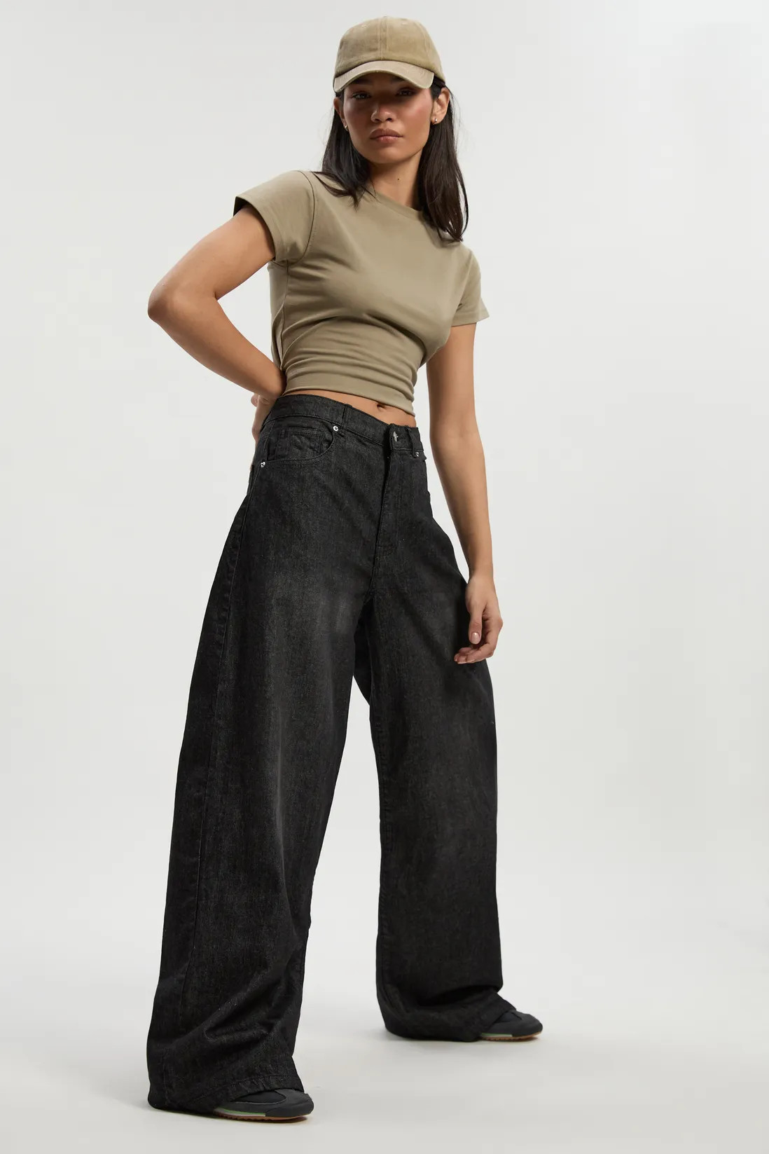 Basic High Waist Super Wide Leg Jean | boohoo (US & Canada)