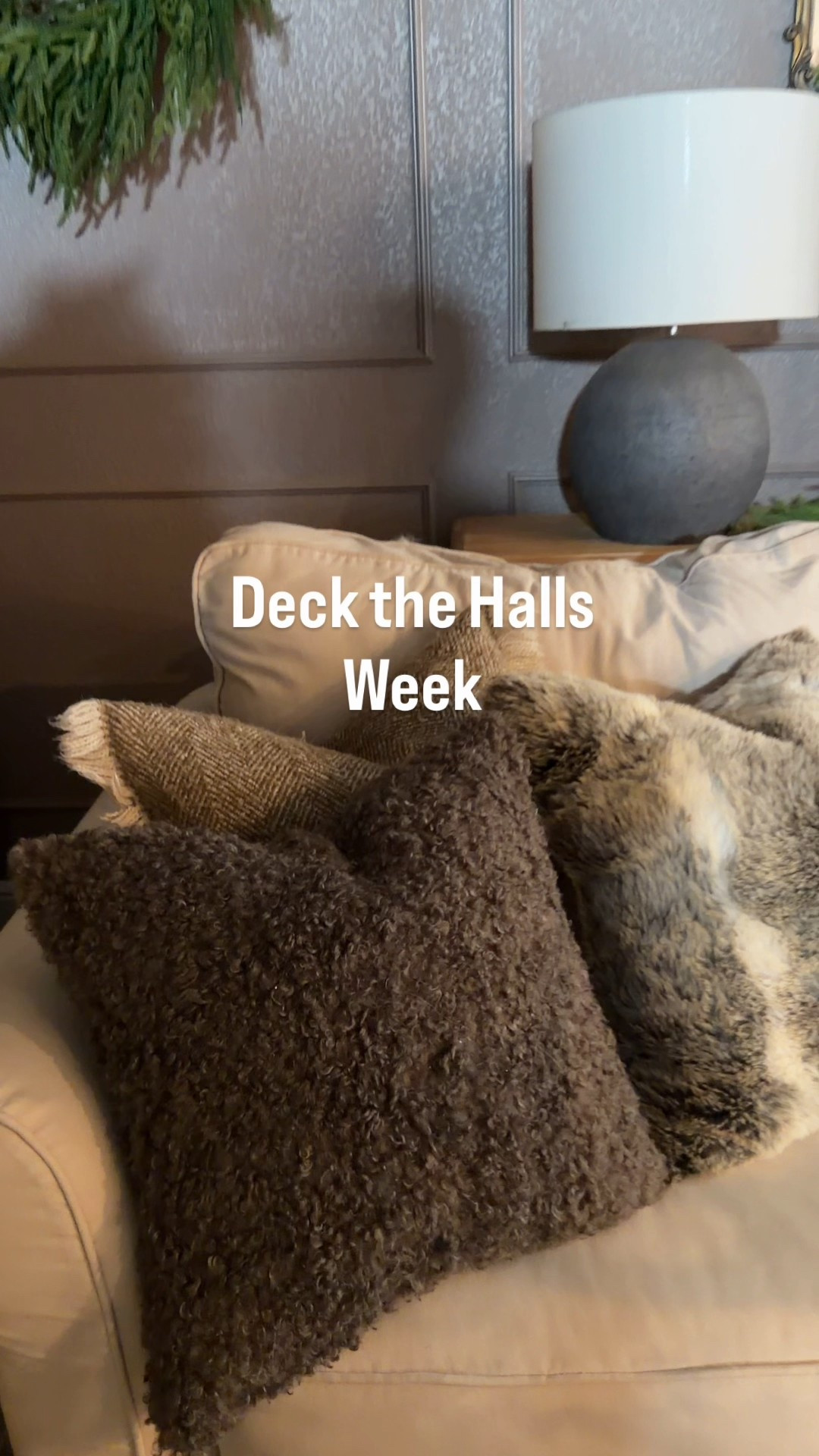 Add all the festive cozy vibes with fluffy fur pillows, boucle textured pillows and lots of much greenery layers . Finish with candlelight and you’re ready!

#LTKHome #LTKHoliday #LTKSeasonal