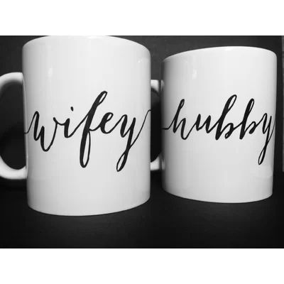 Hubby & Wifey Coffee Mug Color: White/Black | Wayfair North America