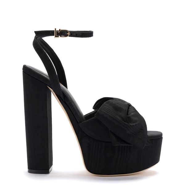 Elle Platform Sandal In Black Fabric | Larroude
