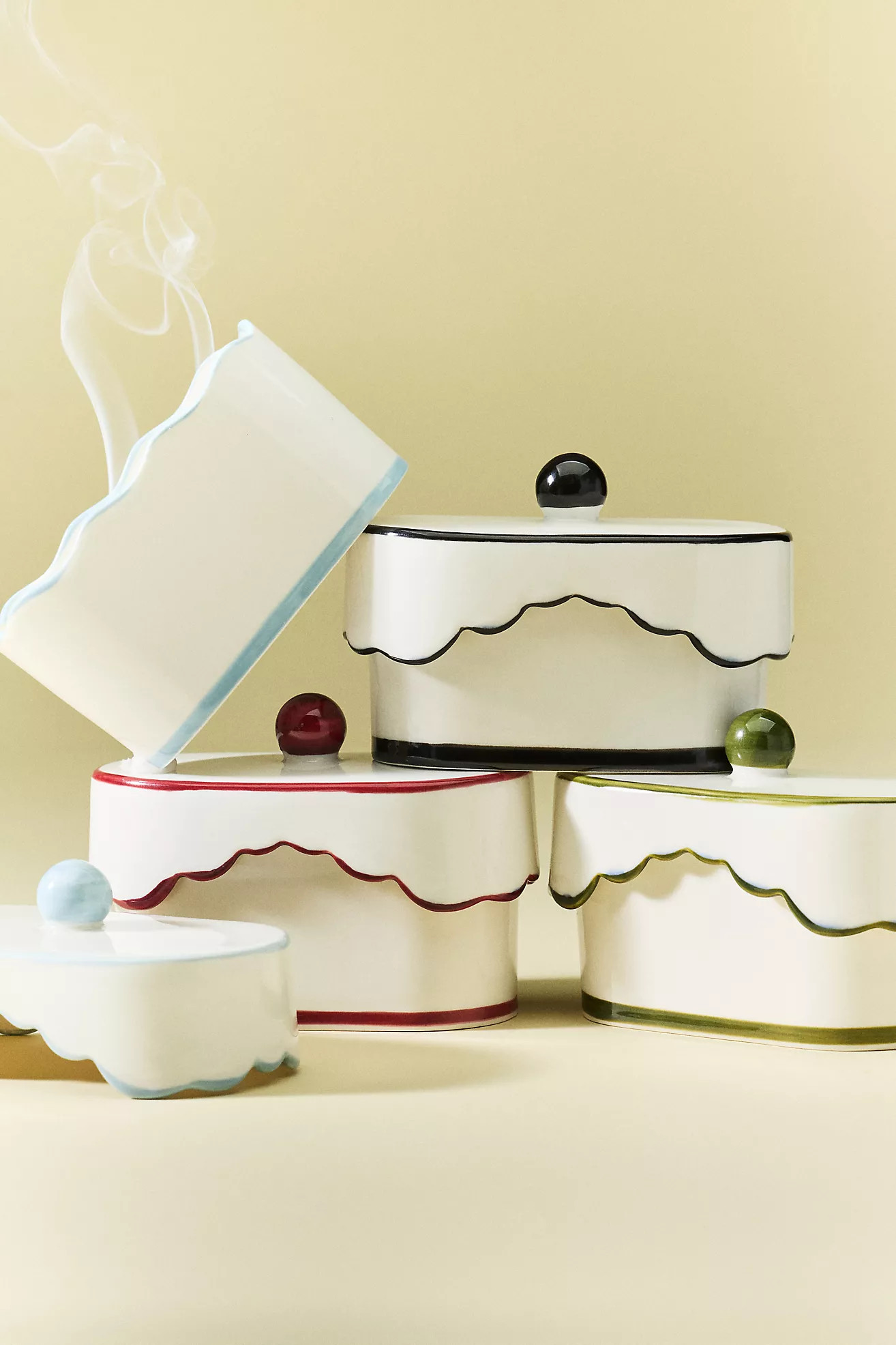 Cherie Floral Lavender & Thyme Lidded Porcelain Candle | Anthropologie (US)