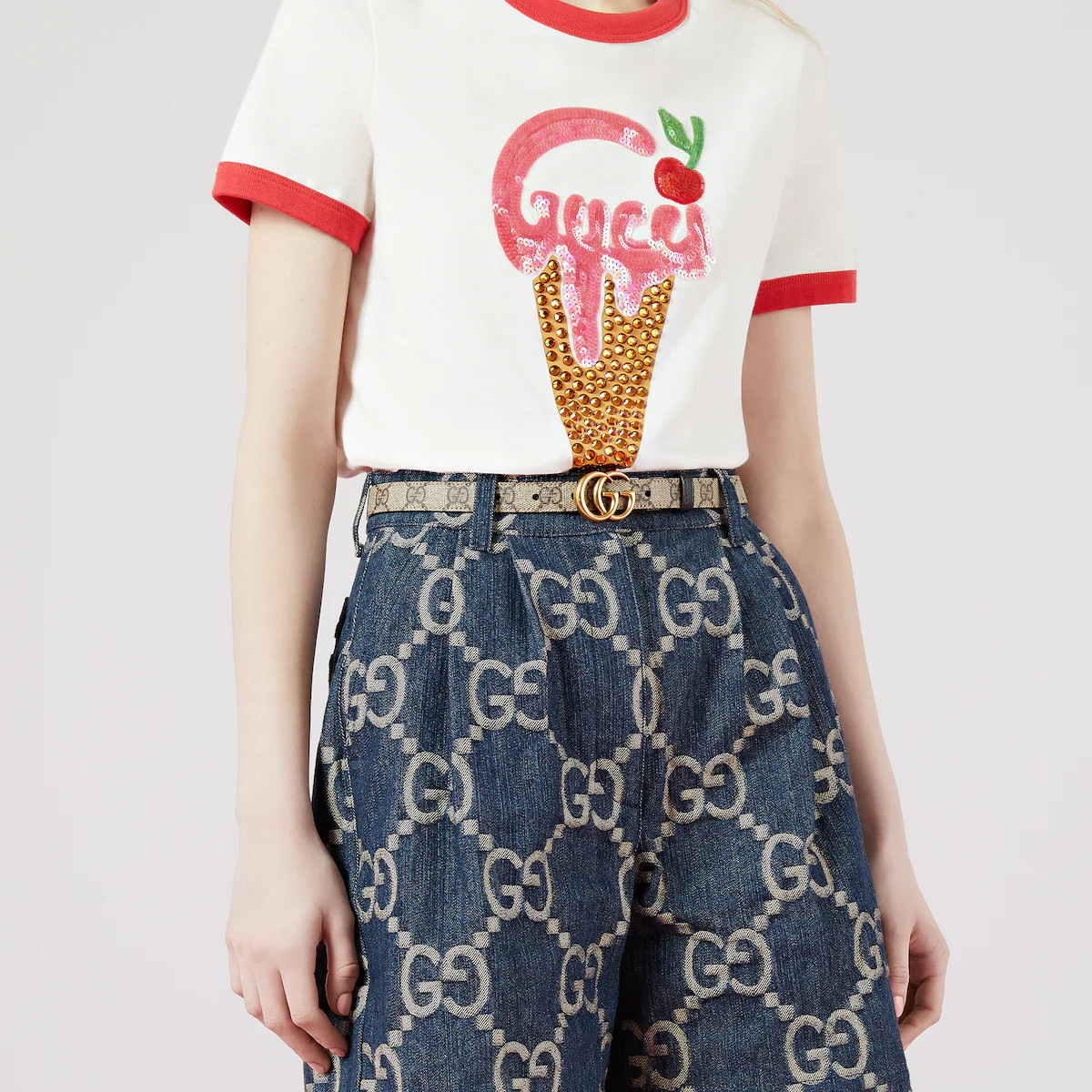 GG Marmont reversible thin belt | Gucci (US)