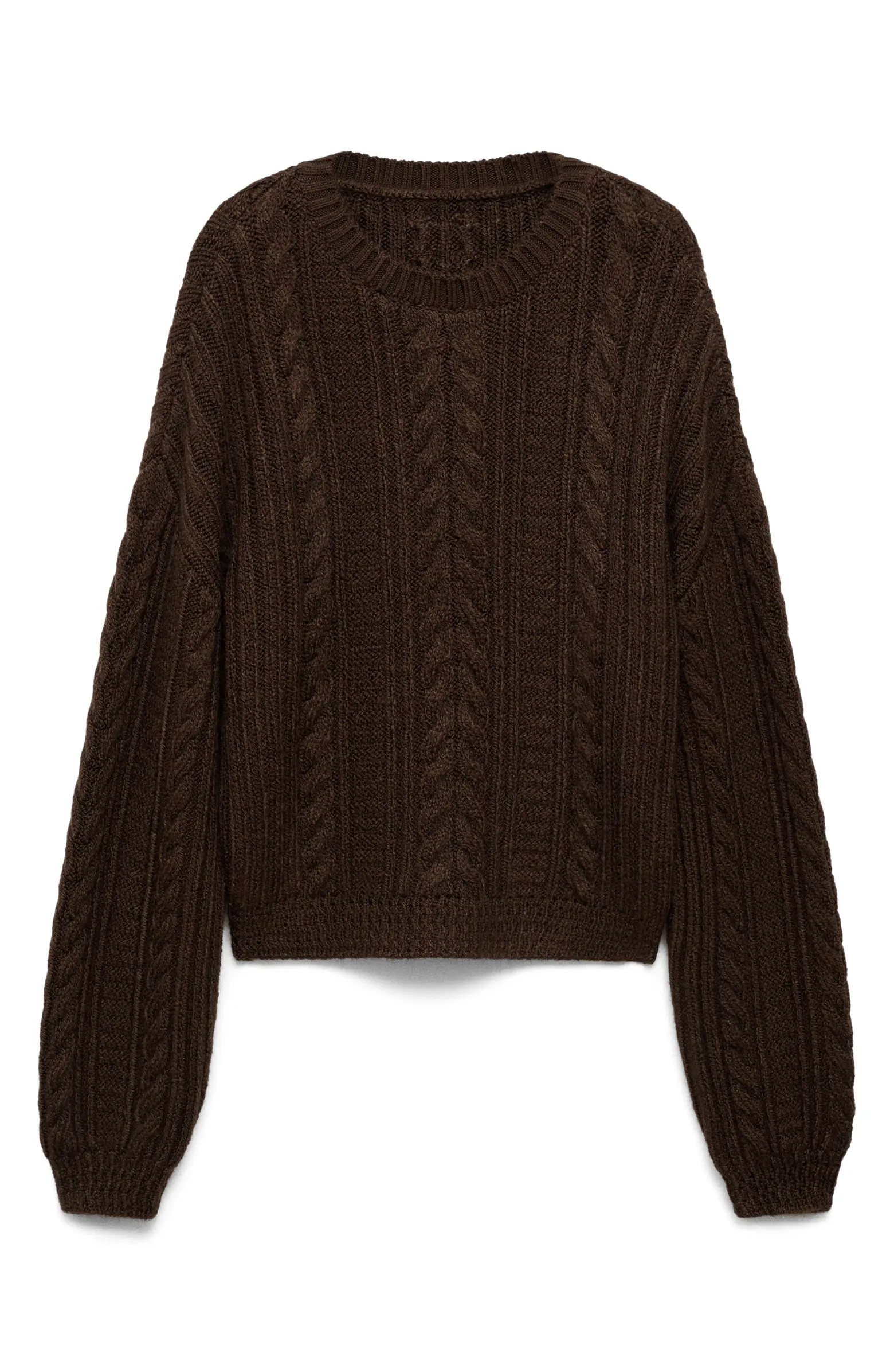MANGO Cable Crewneck Sweater | Nordstrom | Nordstrom