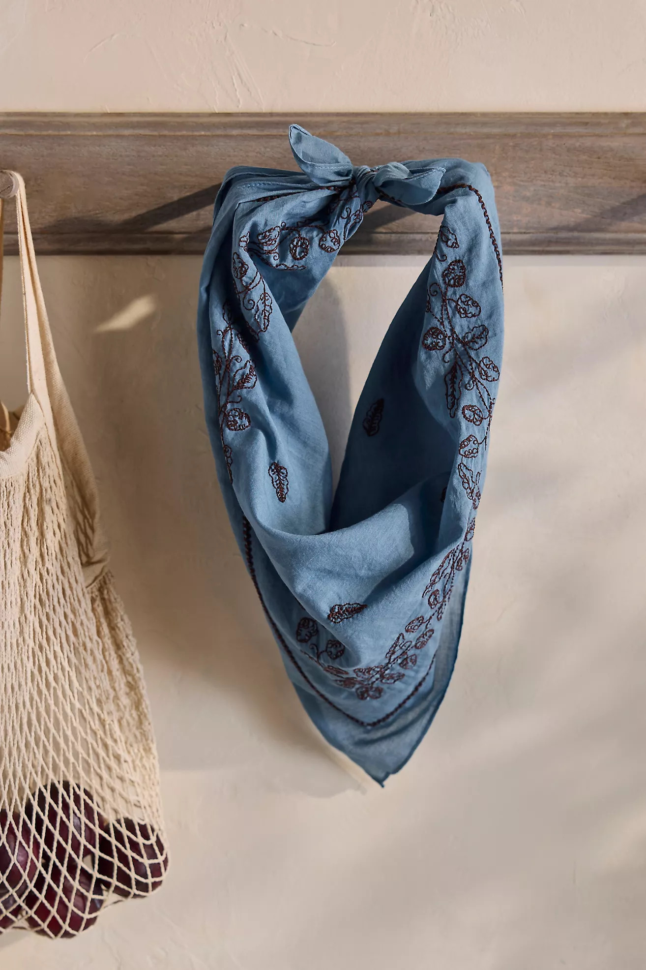Harvest Embroidered Cotton Bandana | Anthropologie (US)