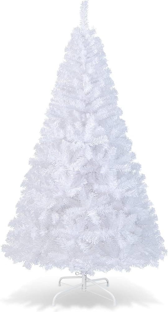 COSTWAY 6Ft-Artificial-PVC-Christmas-Tree-W-Stand-Holiday-Season-Indoor-Outdoor-White | Amazon (US)